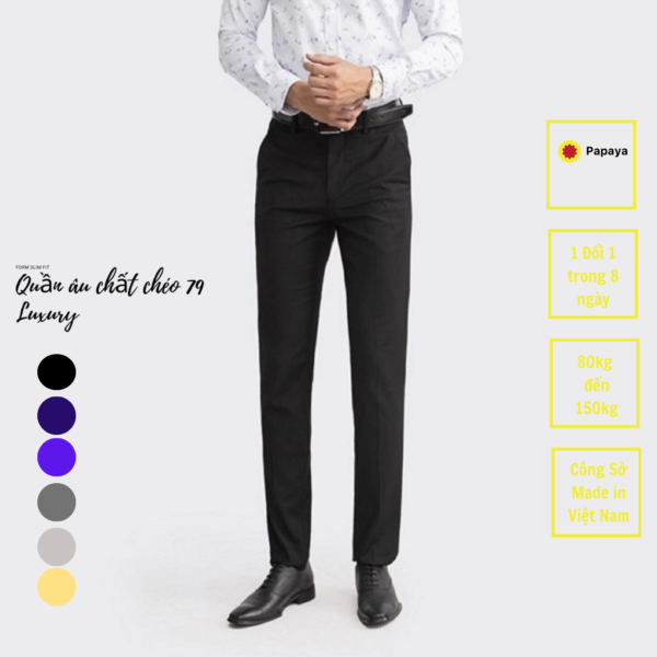 [Có Bigsize] Quần âu nam chất vải chéo 79 Luxury cao cấp siêu bền form slim fit QA79 - Hình ảnh 9